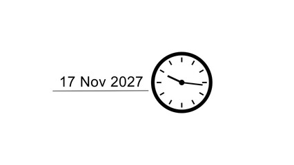 Time and date calendar clock icon illustration. Schedule, time management clock. 