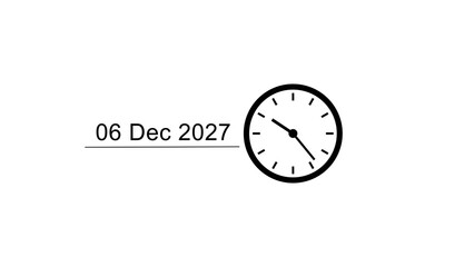 Time and date calendar clock icon illustration. Schedule, time management clock. 