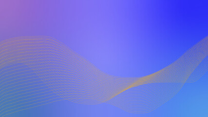 Fototapeta premium Abstract Blue Gradient Background with Golden Wave Line Mesh