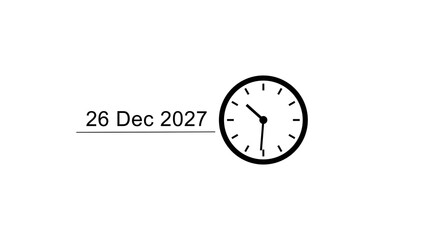 Time and date calendar clock icon illustration. Schedule, time management clock. 