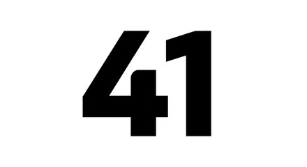 Obraz premium Large Black Number Forty One Digit.