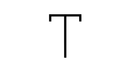 Black T Shape Symbol Typography.