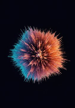 Abstract digital visualization of vast complex information streams condensing into a small, dense, efficient geometric structure ,abstract ,concept ,energy