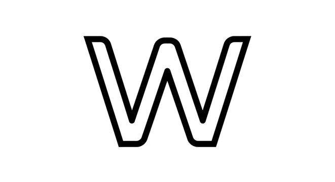Stylized Letter W Logo Design Element.