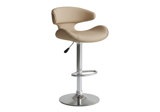 A beige adjustable barstool with a chrome base