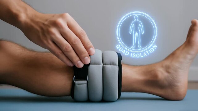 Physical therapy knee acl meniscus rehab return sport quad isolation exercise ankle weight strap strengthening workout