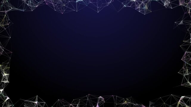 Abstract futuristic communication low poly motion frame background. Seamless loop.	
