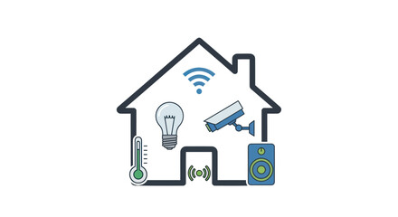 Digital Smart Home Automation System with Connected Devices.