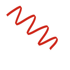 Red Swirl ribbon cutting illustration hand-drawn art