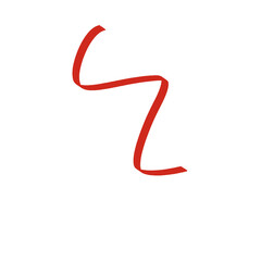 Red Swirl ribbon cutting illustration hand-drawn graphic art 