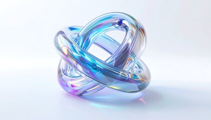 Iridescent Glass Knot - A Mesmerizing Display of Light and Form.