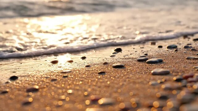 Sunlit Shoreline Textures Macro patterns created by receding water
