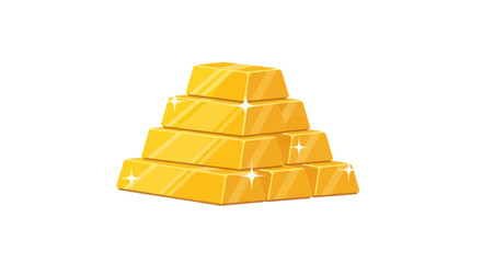 Stacked pyramid of shiny gold bars representing wealth and investment. © Roti