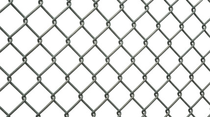 Fototapeta premium Close-up of metal chain link fence on transparent background