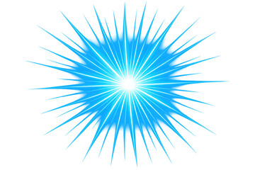 Obraz premium Blue light burst expanding with rays, glowing star shape, vibrant energy effect, shining flash sparkle, transparent background
