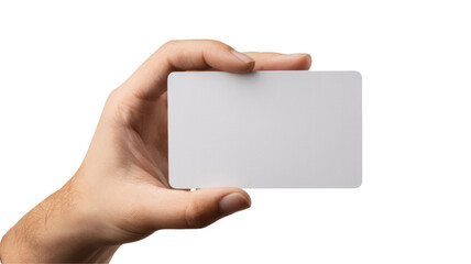 Obraz premium Hand holding blank white business card for professional use