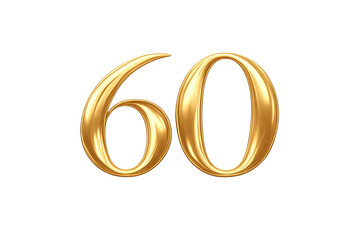 Golden number 60 celebrating anniversary and special event