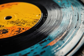 Vintage vinyl sleeve with retro typography