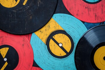 Colorful vinyl sleeve with drawn patterns