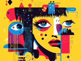 Bold pop art illustration with high contrast colors