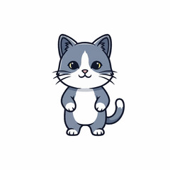 Adorable cartoon cat standing with a friendly expression.