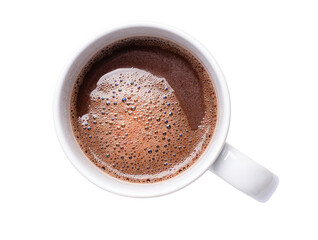 Fototapeta premium Mug of hot chocolate isolated on white background.