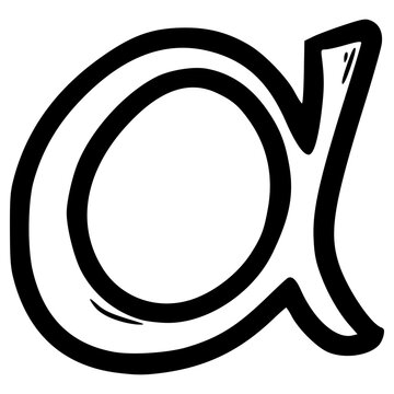 doodle Alpha Greek alphabet illustration hand drawn outline vector