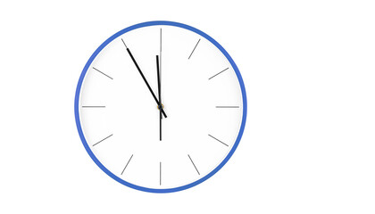 Modern Blue wall clock with minimalist design featuring clean white face and precise hour markers for contemporary office or home interior decoration.