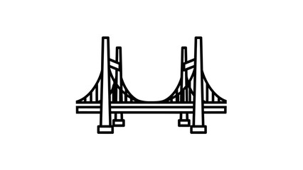 Simple Black and White Bridge Illustration.