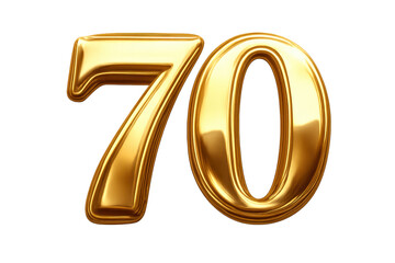 Golden seventy number 70 celebrating anniversary achievement