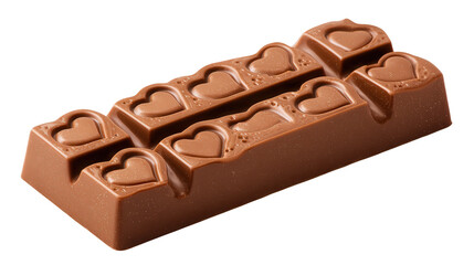 Valentine chocolate bar background isolated on a Transparent background, PNG file.