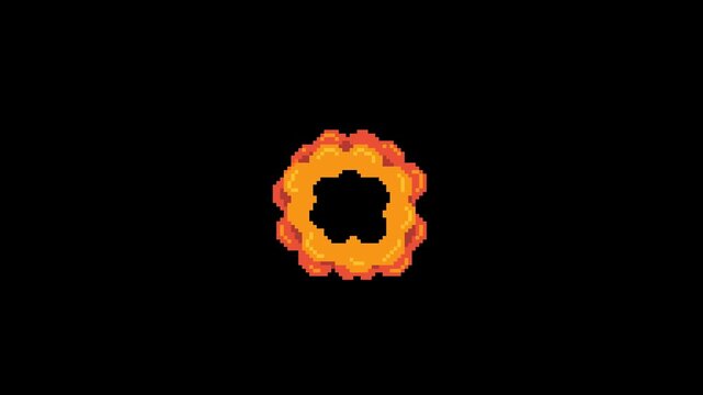 ドット絵の爆発アニメーション,透過背景