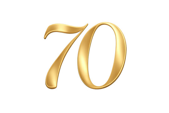 Gold 70 seventy number 3d luxury anniversary celebration