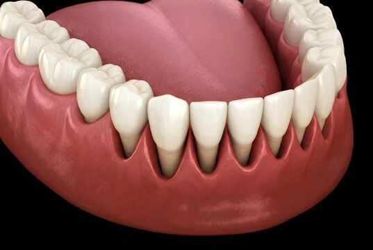 3D Render of Gum Recession Dental Condition