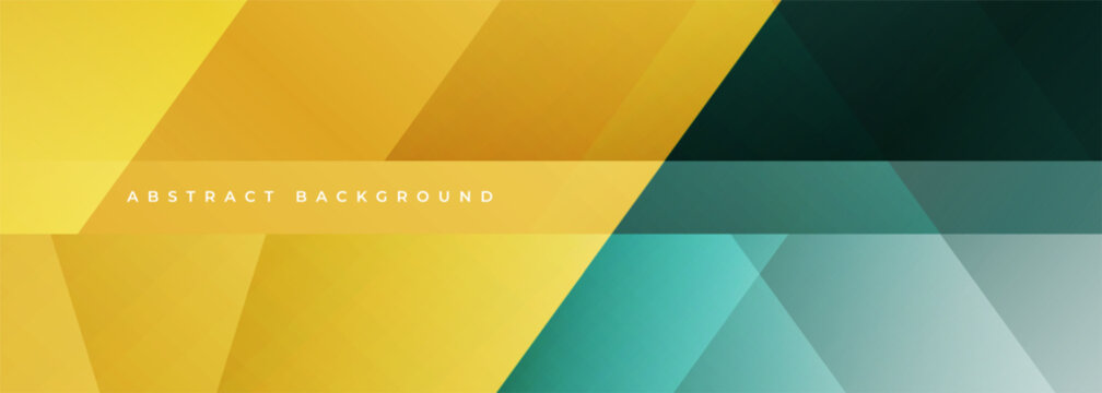 Vibrant yellow and teal geometric layers abstract background creating energetic corporate tech atmosphere with smooth gradients, overlapping polygons, subtle diagonal accents and glossy highlights,