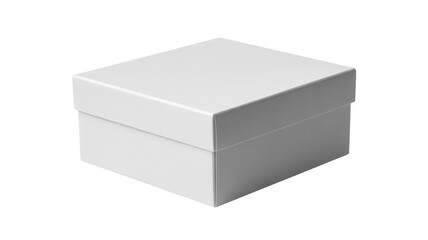 Naklejka premium Simple white gift box with lid on isolated background