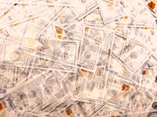 Fototapeta premium American paper money close-up as a background