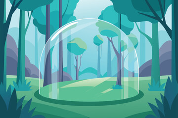 Serene Forest Glade With Crystal Trees