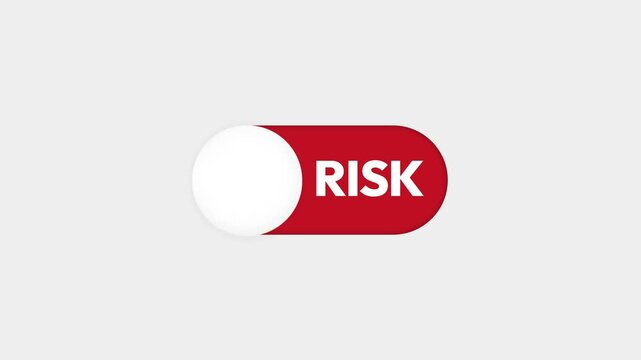 Red alert button icon for business security warning on white background highlighting caution and risk management, 4k