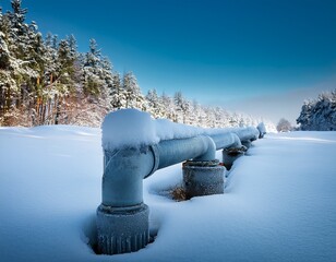 frozen water pipe in the snow