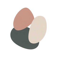 Fototapeta premium Simple abstract design featuring muted colored shapes in a harmonious composition on a clean white background