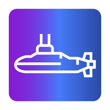 submarine black line icon. Vector isolated element.