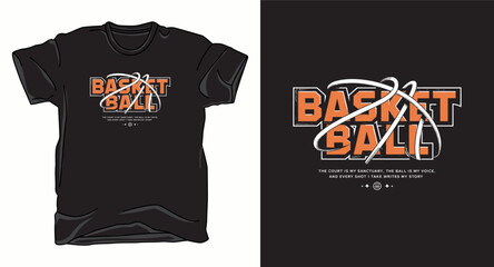 Basketball typography t-shirt design with court is my sanctuary quote for sportswear and athletic apparel © T-shirts Zone