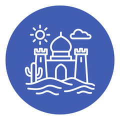 Naklejka premium Desert Temple Vector Icon