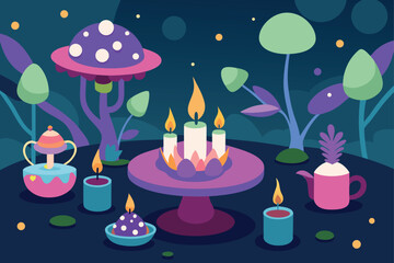 Whimsical Tea Party In Glowing Meadow