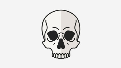 Obraz premium Human Skull Illustration Front View Simple Design.