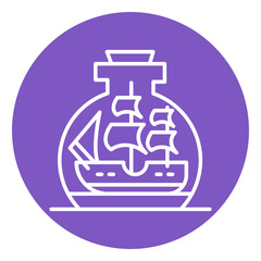 Ship In A Bottle Vector Icon
