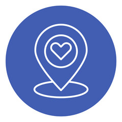 Fototapeta premium GPS Love Vector Icon