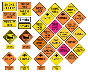  Smoke Warning Road Signsand Symbols