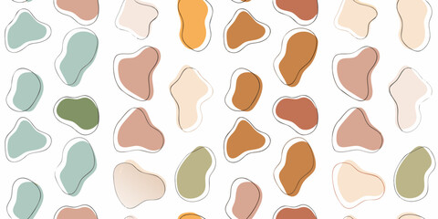 Fototapeta premium Abstract organic shapes in muted earth tones on a white background
